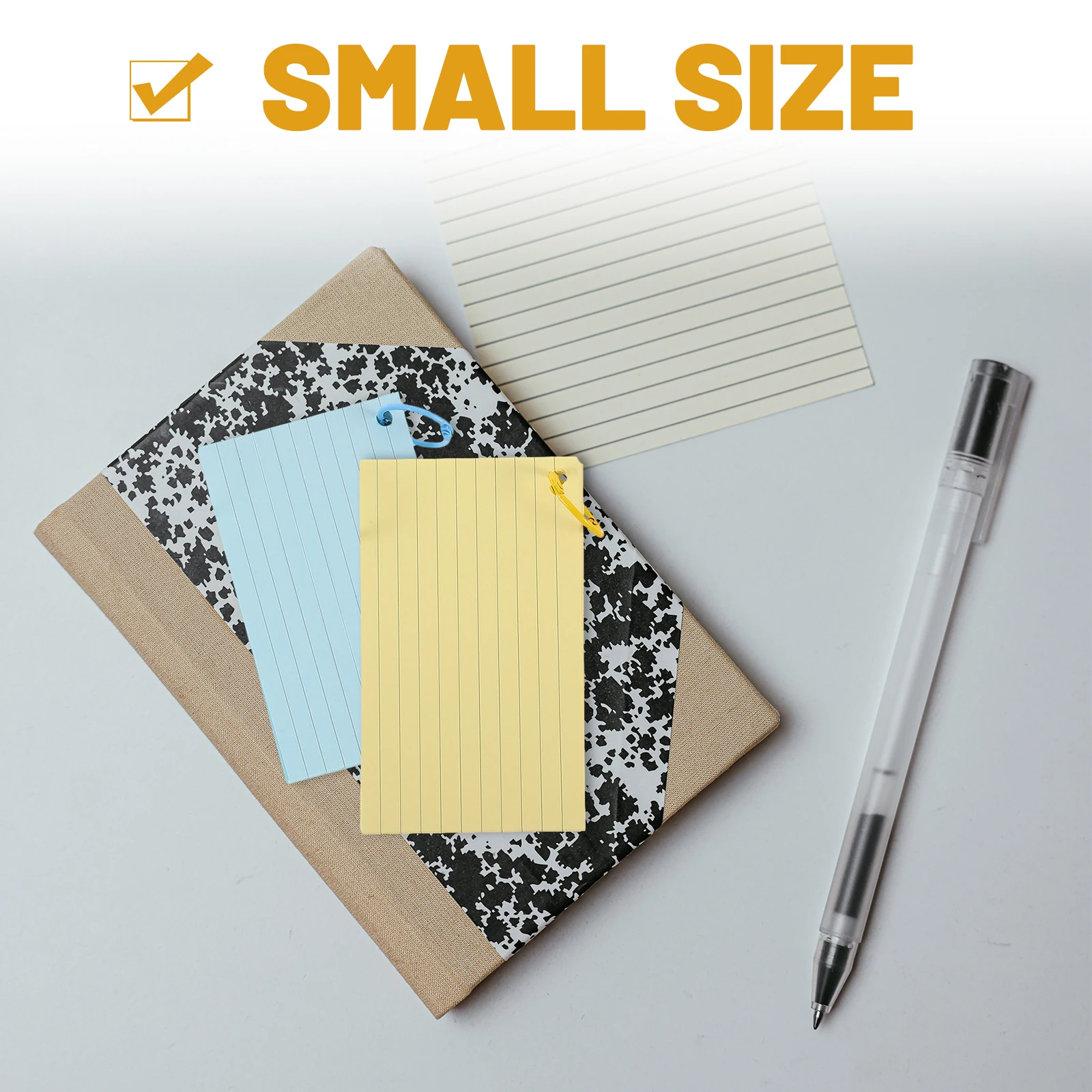

300 Pages Pre Hole Punched Index Cards Colored Lined Note Cards Portable Flashcards Office Travel Vocabulary Learning Memory