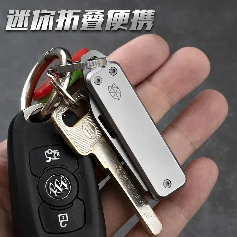 2024 New Folding Sharp Outdoor Multi Functional Stainless Steel Mini Home Knife Portable Keychain Fruit Knife Open Box Portable