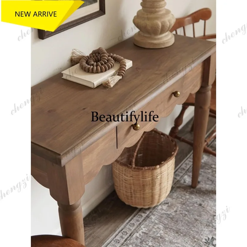 MM182 French retro dresser wavy makeup table antique bedroom table can be customized