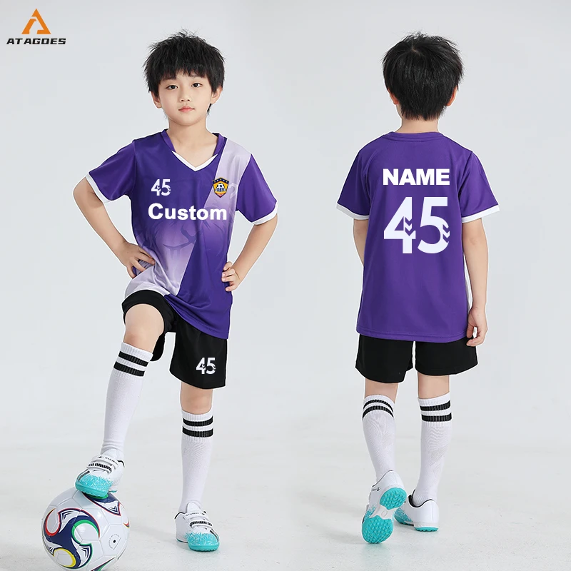 

Cutsom Kids Football Uniform Boy Girl Youth Soccer Jersey Set Home Short Sleeve Kit Sportswear Football Jersey For Children 7707