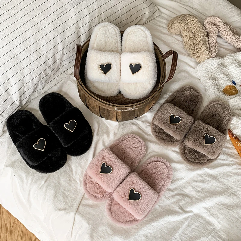 Kids Comfortable Plush Cotton Slippers Furry Surface Non Slip Bottom Slip on Indoor Home Shoes for Daily Family Indoor