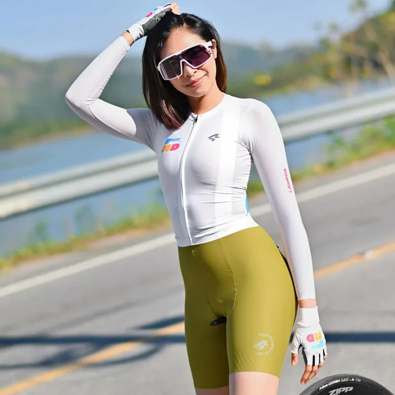 

Women's cycling jerseys spring and summer road bike cycling jersey long sleeve tops thin pro quick dry high elastic cycling tops