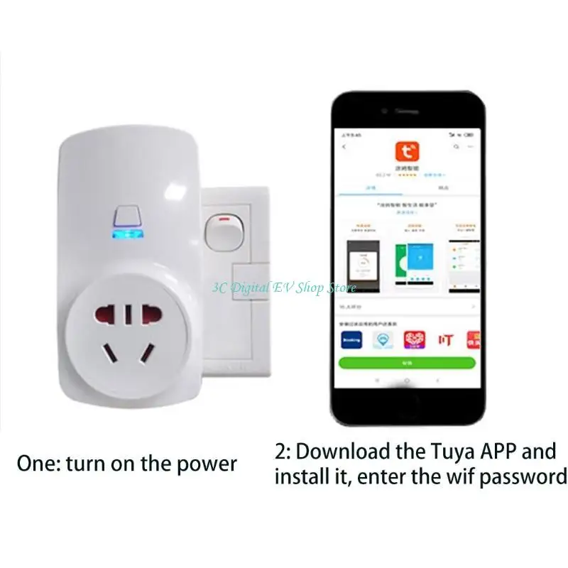 

E74D Household for Smart Socket 10A for CH/EU/UK/US Plug Easy Operation with Timer Fu