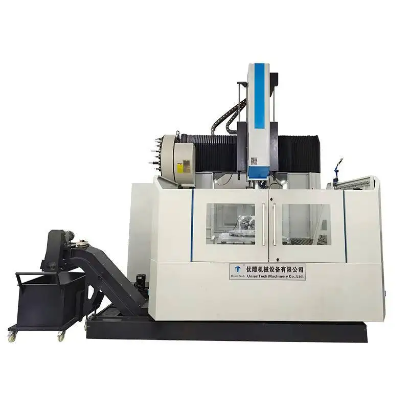 2017 Uniontech CNC معالجة المعادن العمودية عالية السرعة Hine Center Bt50 طحن PLC جسرية ثابتة يتم التحكم فيها