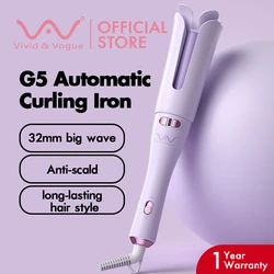 Vivid & Vogue G5 Anti-Scald Ceramic Automatic Hair Curler 32mm Hair Curling Hair Curly Iron Hair Straightener Portable curling