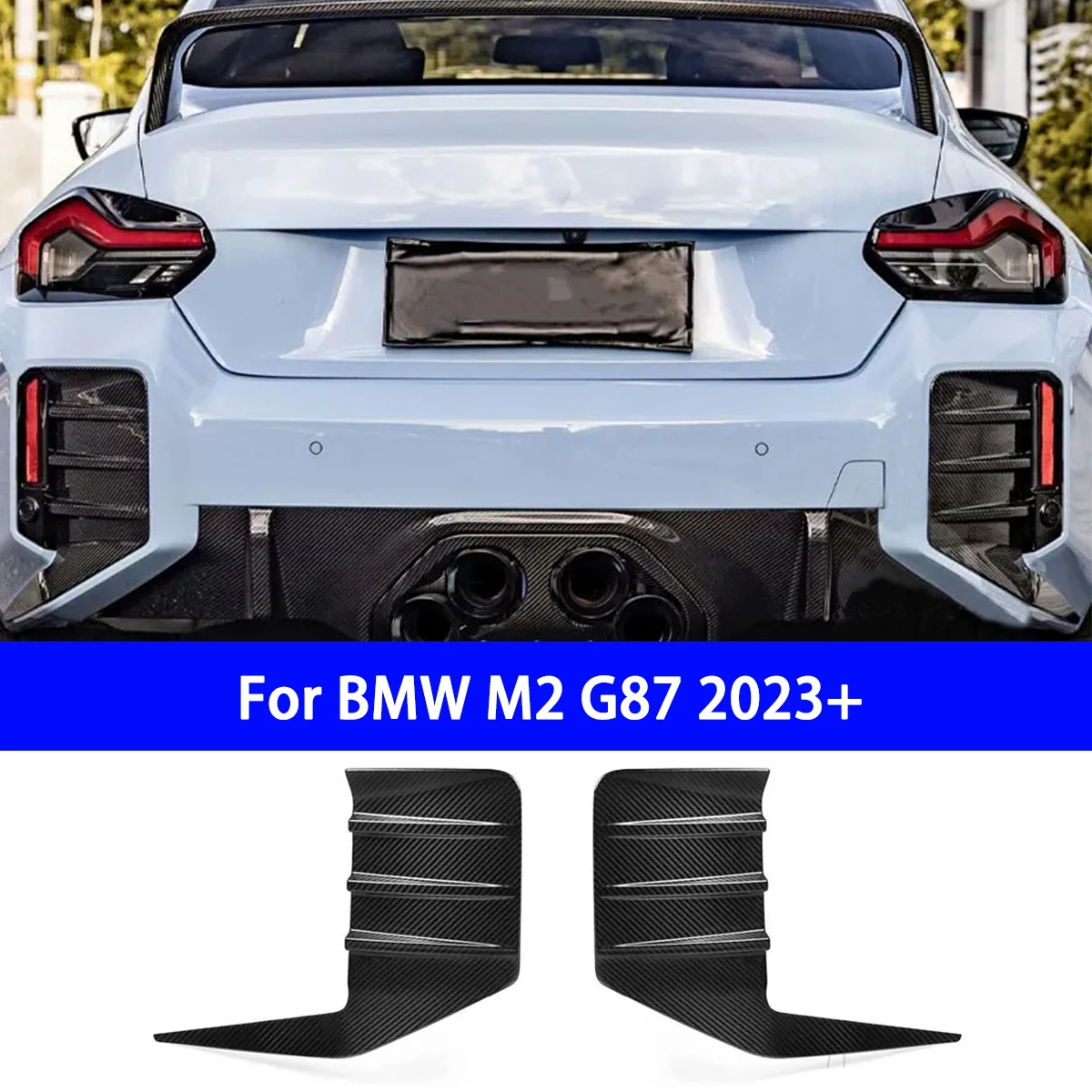 For BMW M2 G87 2023+genuine Dry Carbon Fiber Rear Bumper Diffuser Decorative Patch Car Exterior Modification Accessories