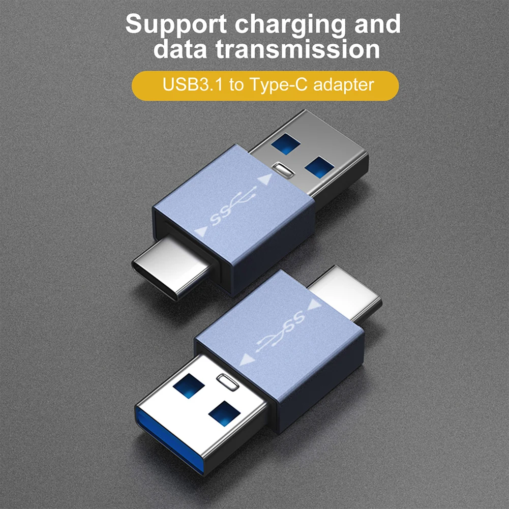 10Gbps OTG Charging Convertor 2 in 1 USB3.1 To Type-C Charging Adapter Aluminum Alloy High Speed for Laptop/Tablet/Mobile Phone