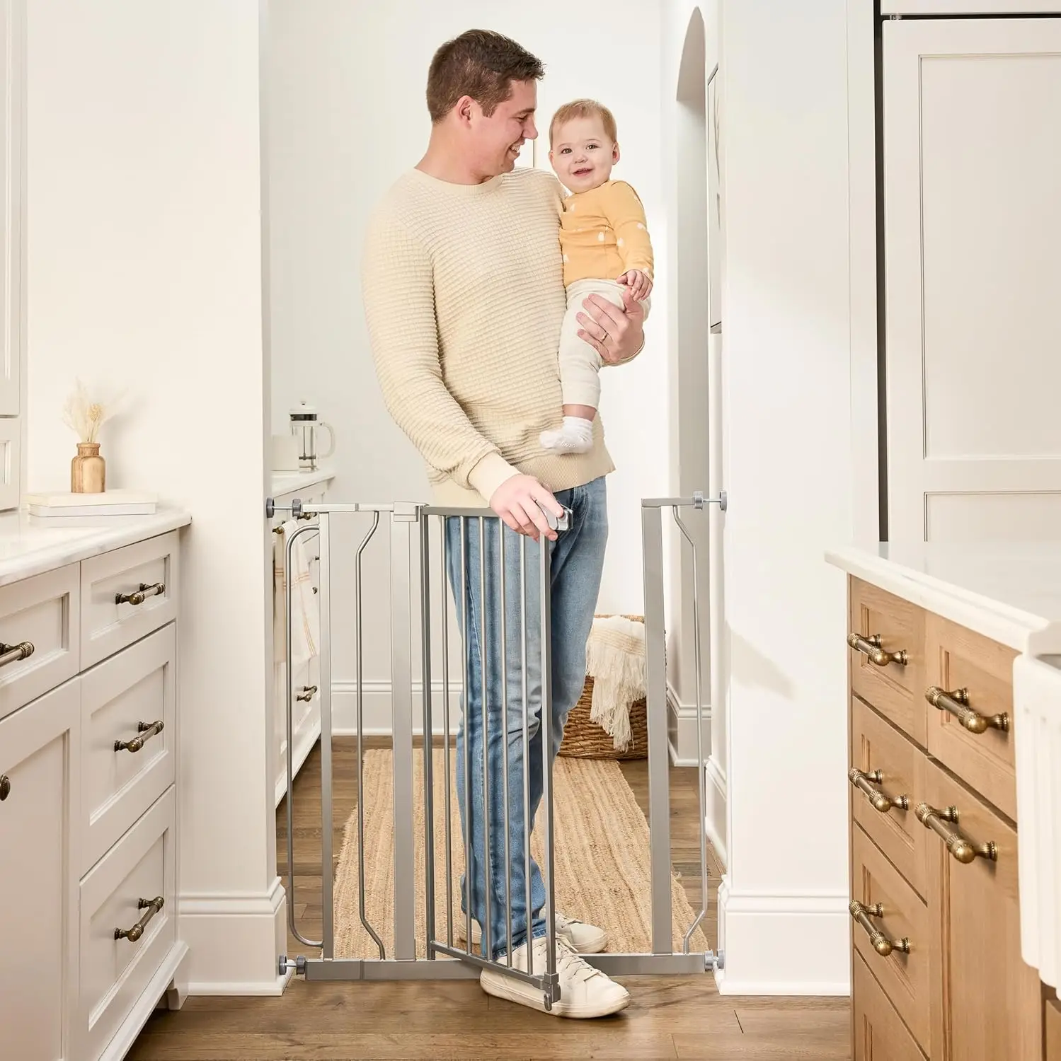 

Extra Tall 36" Baby Gate for Doorways & Stairs, Pressure Mounted with Door, Safe for Babies, Toddlers & Pets