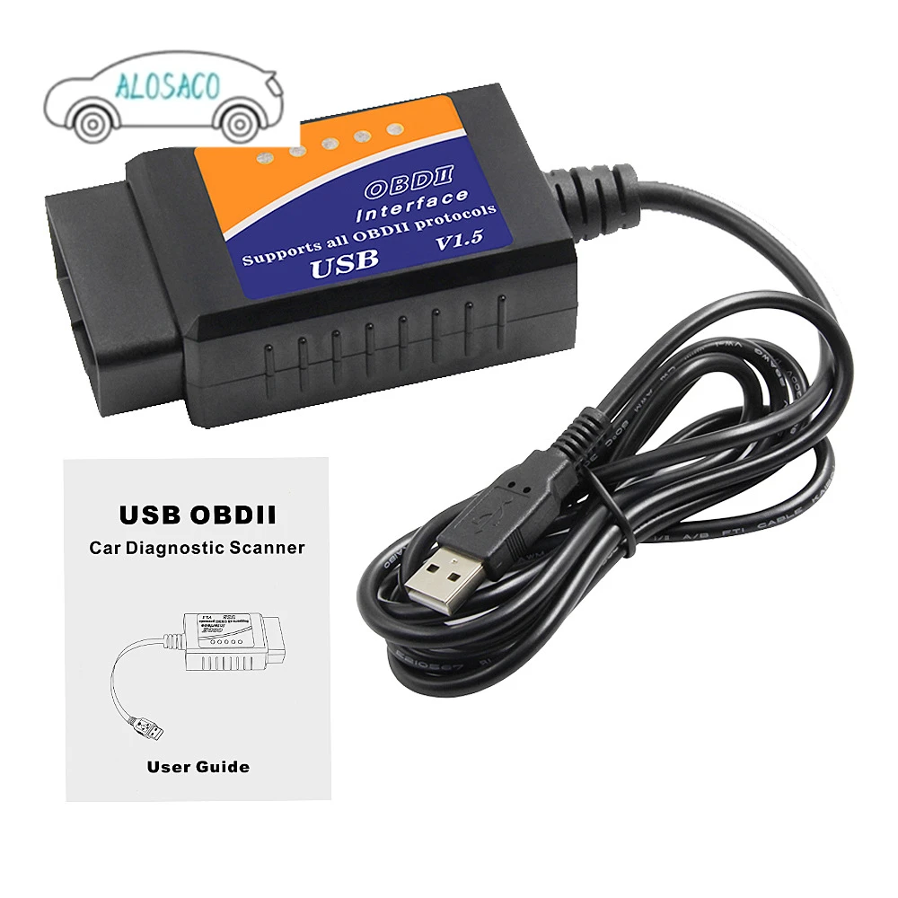 MINI USB OBD 327 Scanner for Multi-brands CAN-BUS as same as ELM327 USB With CH340T Chip V1.5 Automotive Fault Diagnosis Device