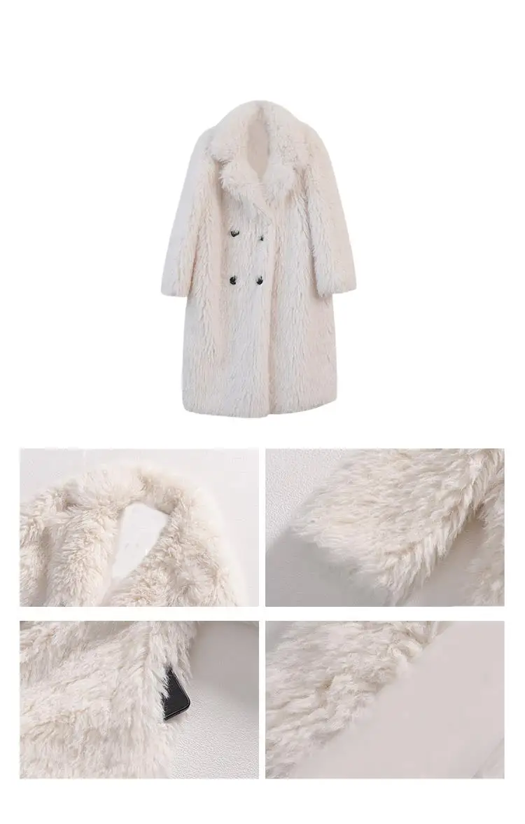 

Women's Clothing Elegant Long Imitation Fur Lamb Wool Coat Winter New 021