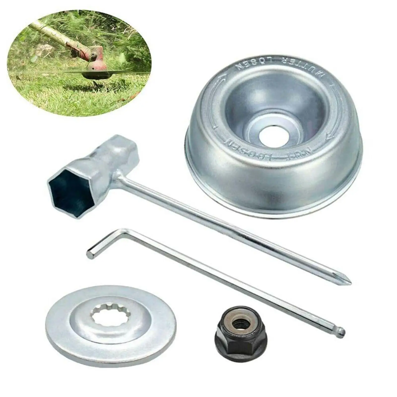 Gardening Machine Lawnmower Adapter Kit Thrust Washer, Plate, Collar