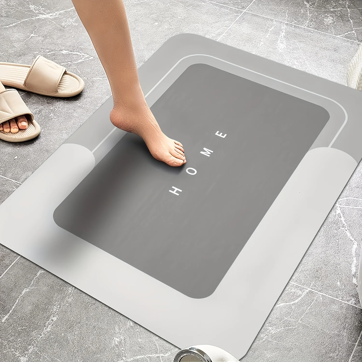 

Bathroom mat, 3 pieces/set anti-slip bathroom mat, bathroom living room kitchen bathroom U-shaped toilet suction water quick-dry