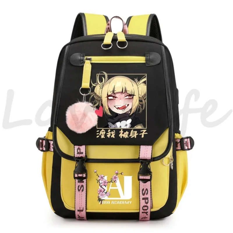 Mochila de Anime Boku no Hero Academia Toga Himiko, mochila Kawaii para niñas, mochila de viaje impermeable, mochila escolar de alta calidad para mujeres