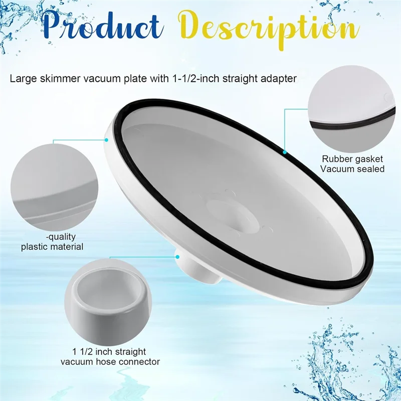 

AB15-2Pcs 7In SPX1082CA Pool Skimmer Basket And 2Pcs SP1106 Vacuum Plate For Hayward Skim Vac In-Ground Swimming Pool Skimmer