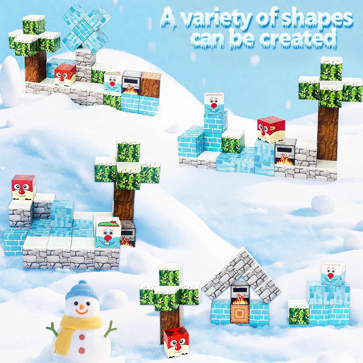 Magnetisch bouwspeelgoed met ijzeren behuizing Reizen voor kinderen Essentieel Draagbaar Creativiteit Onderweg Magneetblokken STEM Frozen Toys