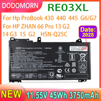 DODOMORN RE03XL Laptop Battery For Hp ProBook 430 440 445 450 G6 G7 For ZHAN 66 Pro 13 14 15 G2 Notebook HSN-Q14C HSTNN-DB9A