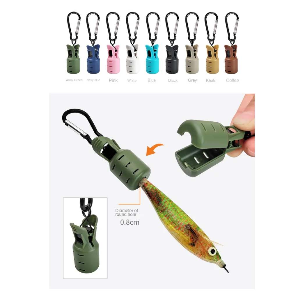 6pcs Kits Fishing Accessories With Carabiner Squid Jig Fishing Tackle Bait Protector Webfoot Octopus Egi Hooks Cover