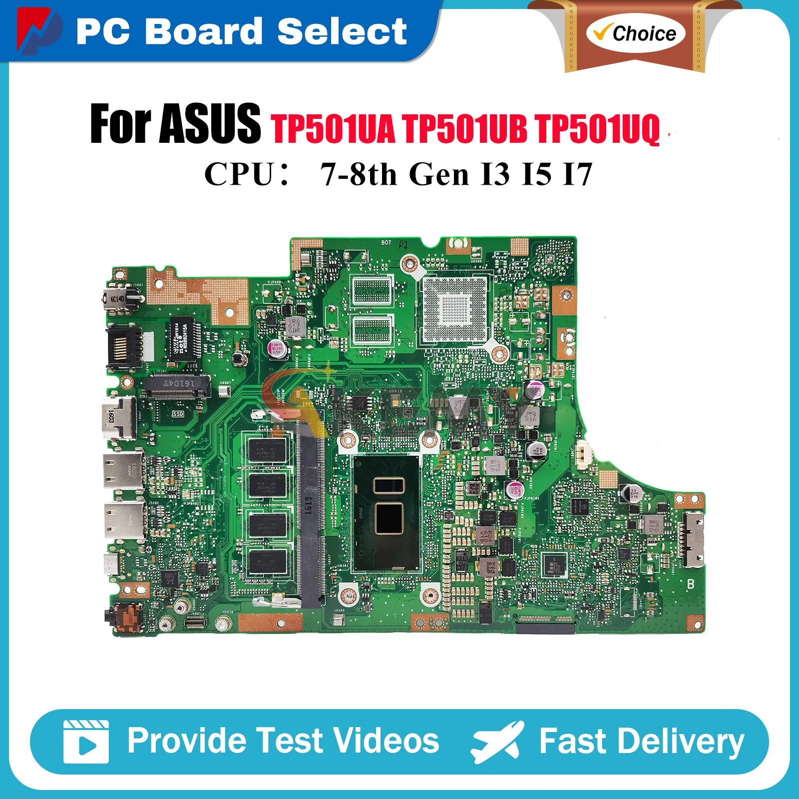 

TP501UA Laptop Motherboard For ASUS VivoBook Flip TP501UQ TP501U TP501UQK TP501UA TP501UB Notebook Mainboard With I3 I5 I7 CPU