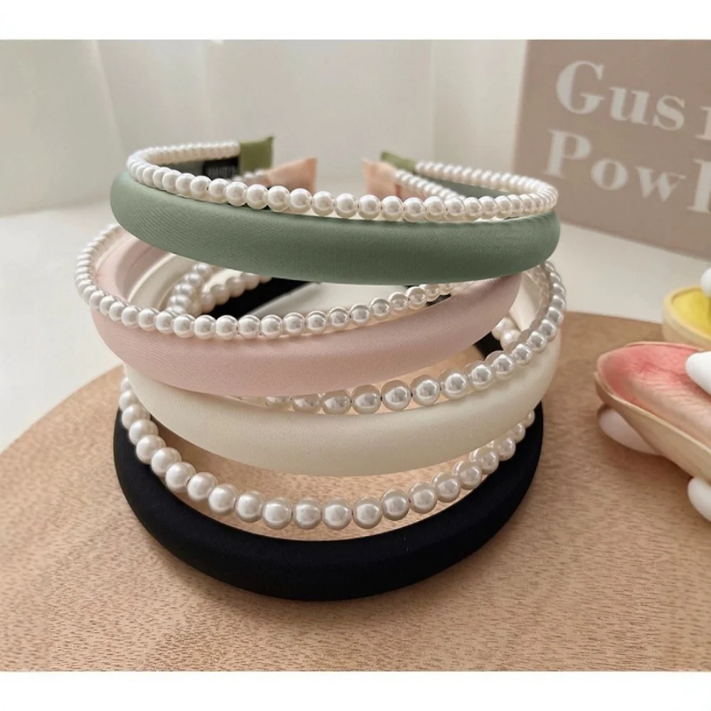 

Аксессуары для волос для женщин, повязка на голову для девочек, повязка на голову для йоги, сладости, популярная ведущая мода, обруч для макияжа, винтажный жемчуг