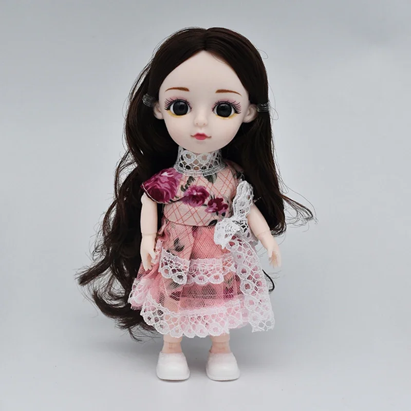 1/12 ตุ๊กตาBJD Joint Movableจําลองตุ๊กตาตัวเลข 16 ซม.Bodyชุดกระโปรงรองเท้าเด็กเล่นของเล่นสาวของขวัญ