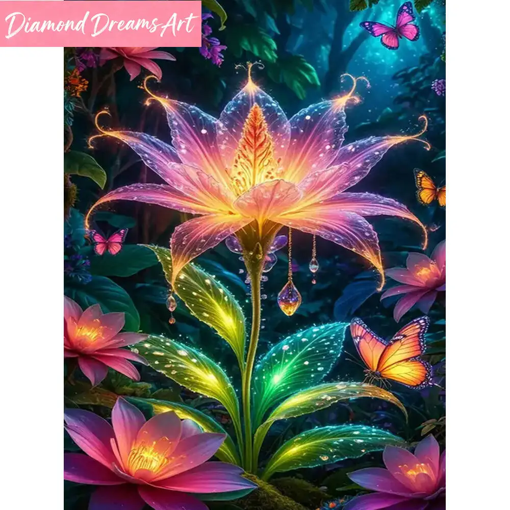 Diamant-Mosaik Blumen Acryl-Bastelbedarf Diamantmalerei Schmetterling DIY Kreuzstich Neuerscheinung Handgemachtes Geschenk, Rahmenlos