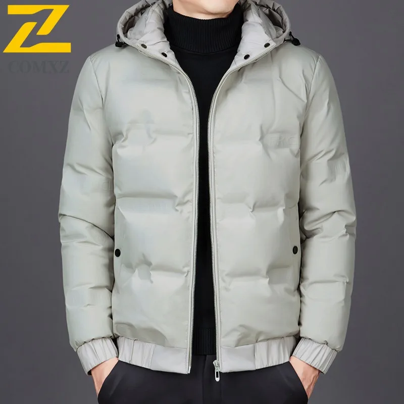 COMXZ Men Parker Coat Korean Fashion Style Extreme Cold Windproof Travel Puffer Jacket Snowy Thick High-Quality Padded Jackets