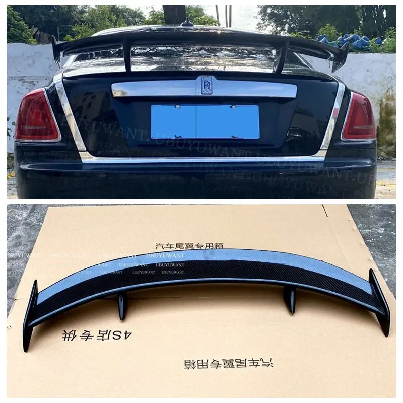 For ROLLS-ROYCE  GHOST 2010 - 2019 GT Style Car Rear Trunk Spoiler High Quality Carbon Fiber Car Tail Wing Decoration  For Ghost