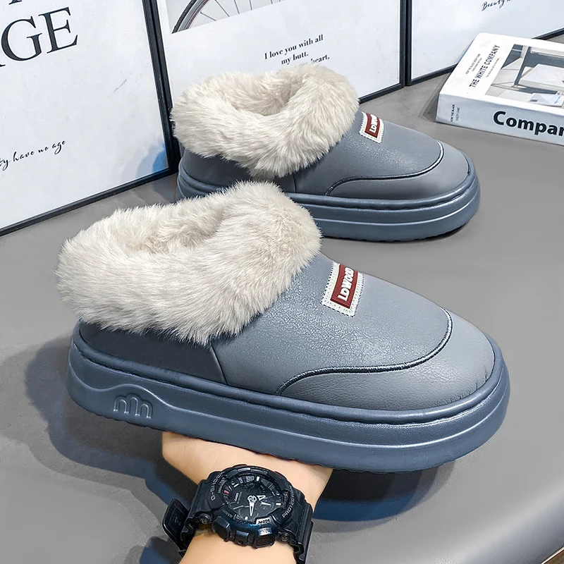 

Men's casual snow boots winter plush warm new comfort light fashion soft sole wear-resistant outdoor versatile flat cotton boots