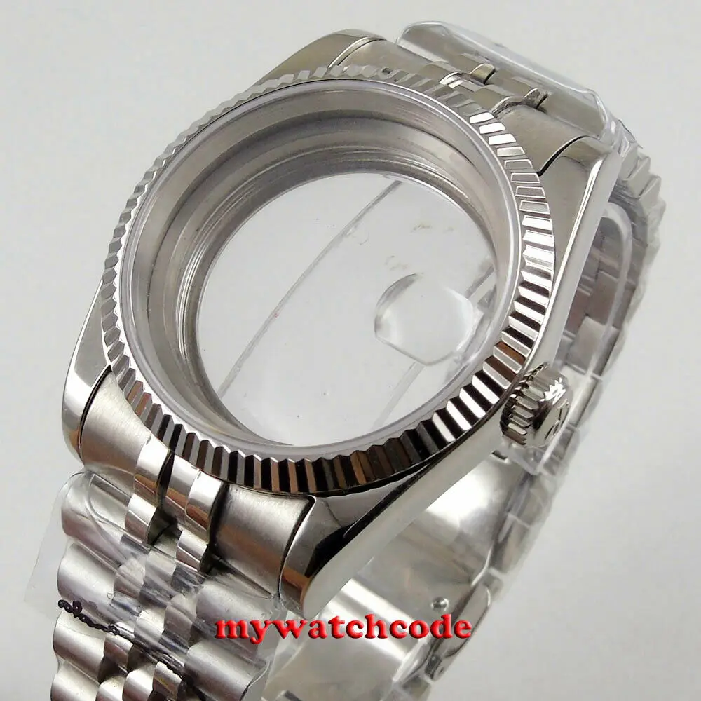 

36mm Matelion 316L Steel Sapphire Glass Silver Watch Case Fit NH35A NH36A ETA 2836 Miyota 8215 821A Mingzhu 3804 Movement