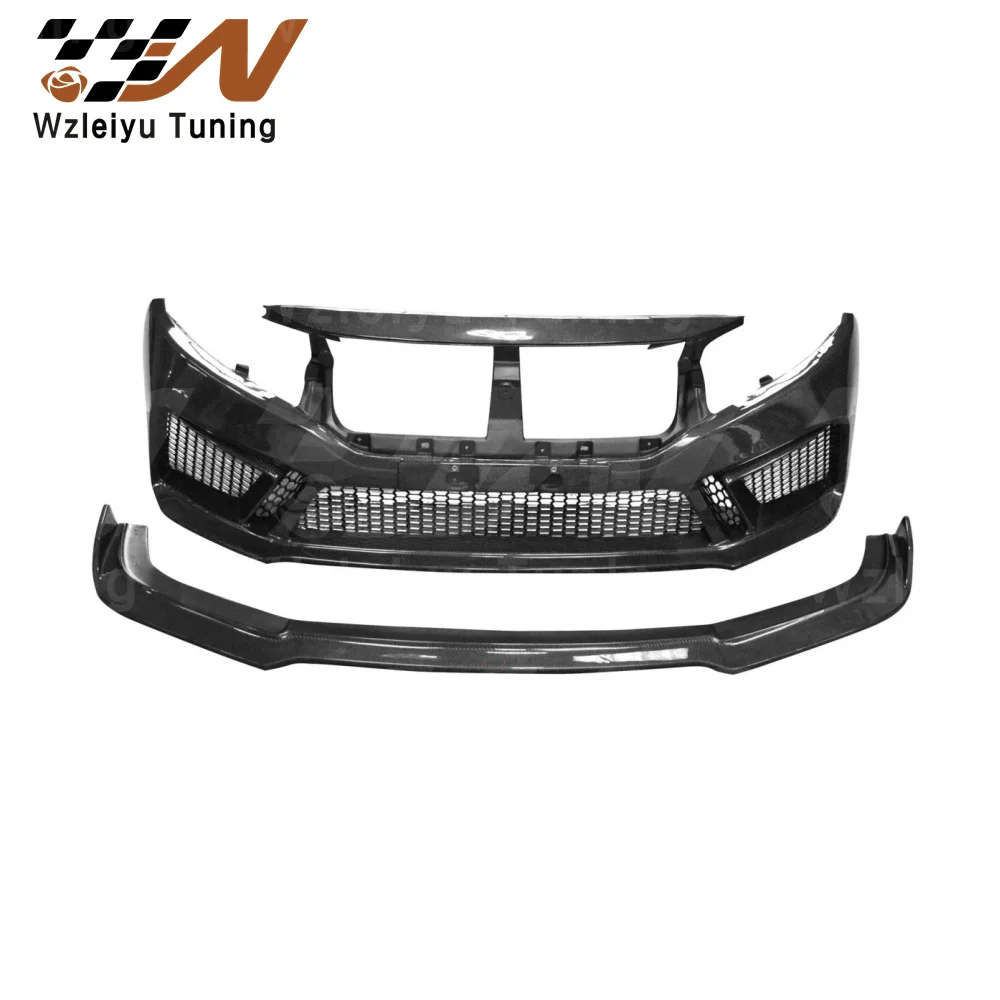 New Style Full Carbon Fiber Front Bumper & Lip Fit For Honda Civic 10th Generation High Quality Fitment