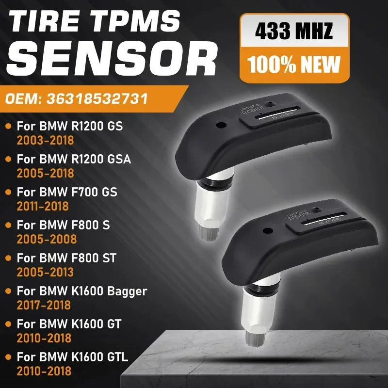 Sensor de presión de neumáticos para motocicleta BMW R1200GS R1200GSA F800S F800ST F700GS BMW K1600GT K1600GTL Tpms 8532731 8532732