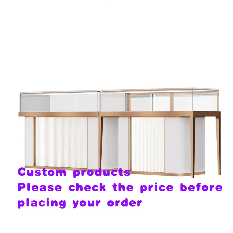 custom.Shenzhen Factory Provide High Quality Wood Stainless Steel Jewelry Cabinet OEM/ODM Retail Jewelry showcase Displa