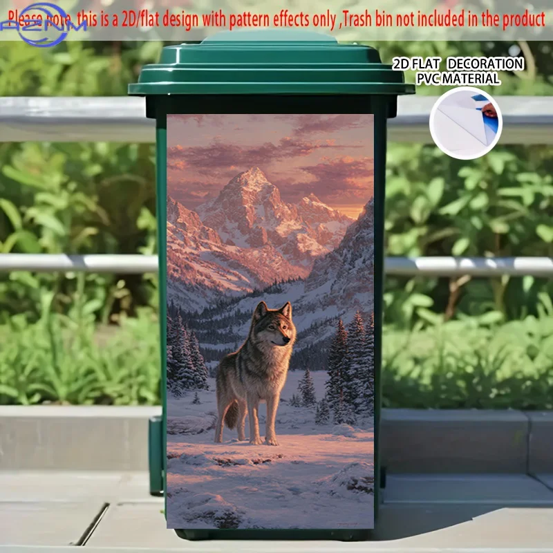 2D Flat Printing 1pc 2D Pattern Printed Kitchen Trash Can Sticker xcm, 