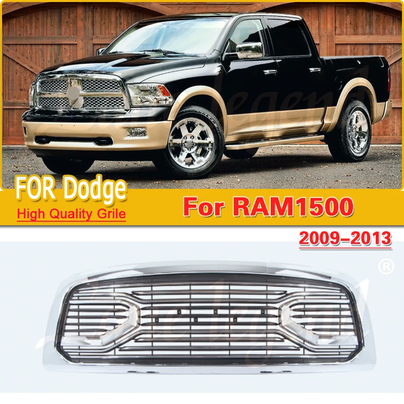 Modified For Dodge RAM1500 2010-2019 Radiator Trims Cover Racing Grill Grills Hood Mesh Front Grille Upper Bumper Grilles