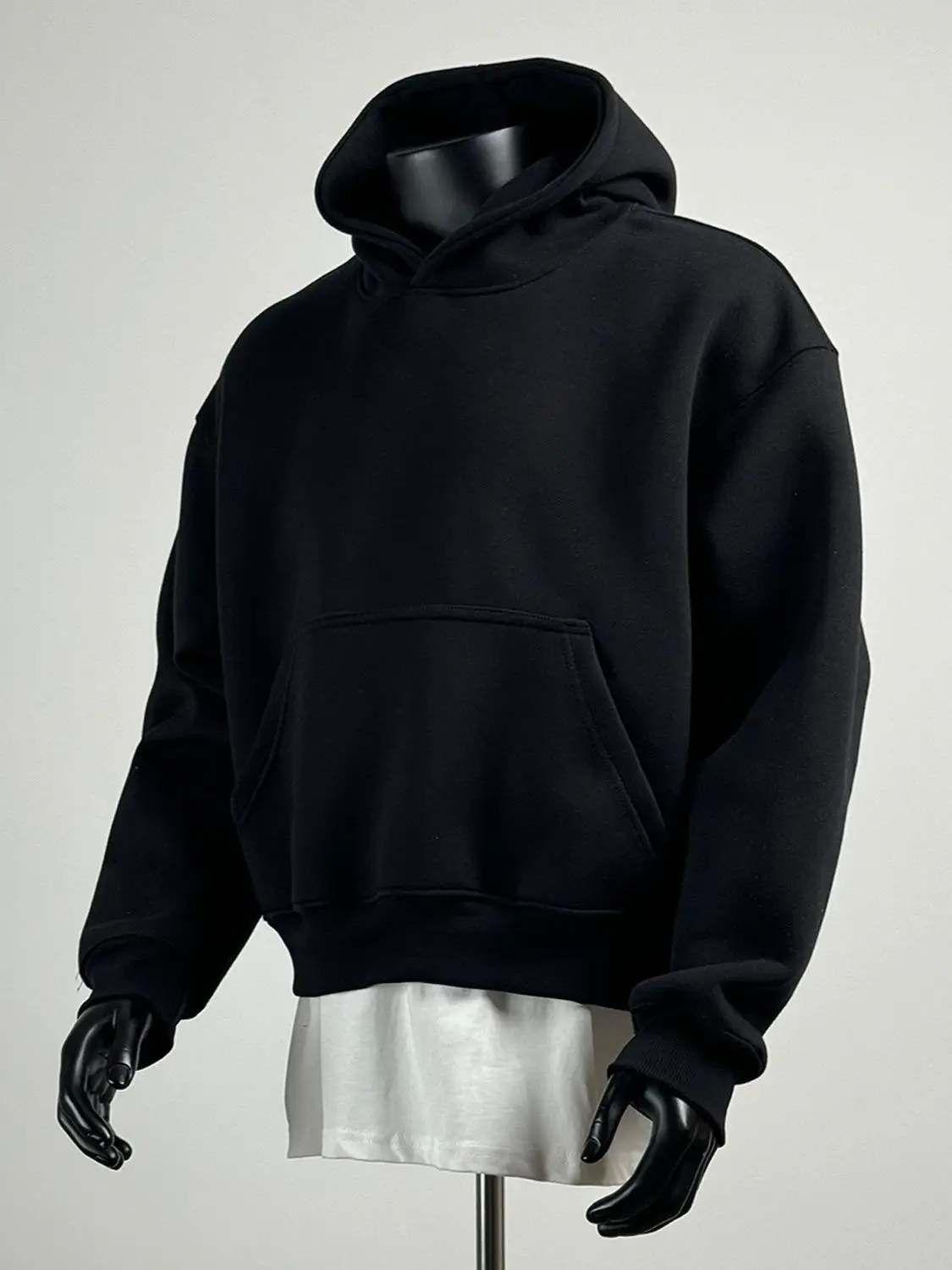 Damen Herren Hoodie, Damen Baumwoll-Sweatshirt mit Kapuze, einfarbig, lässig, locker geschnitten, langärmelig, Mädchen Jungen Kurz-Sweatshirt, Studenten-Hoodie – Detail 4