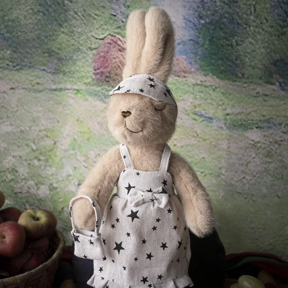 

34cm Cute Fluffy Bunny with Dress Baby Toy Soft Dress Rabbit Stuffed Animal - Plush Toys-Great for Nursery Decor Children Gifts