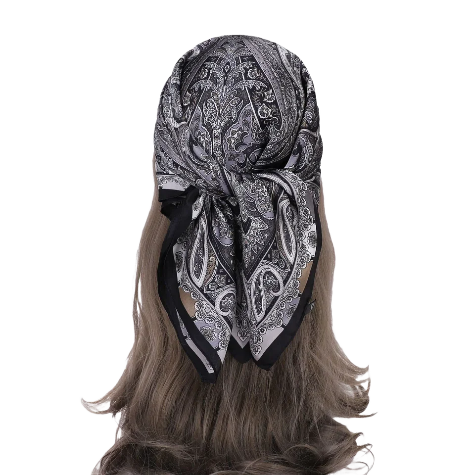 70 سنتيمتر مربع فاخر الكاجو طباعة لينة وشاح من الساتان السيدات عقال الأوشحة الشعر الصغيرة الفرقة الإناث منديل باندانا Foulard #2