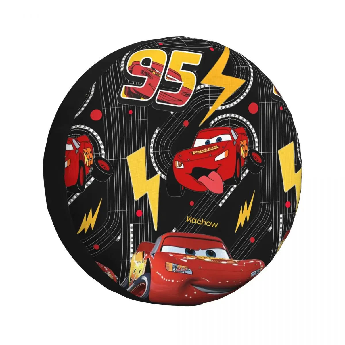 

Чехол на запасное колесо автомобиля Lightning McQueen Cars Movie для прицепа RV, водонепроницаемый чехол на колесо автомобиля с подходит для внедорожника, кемпера, внедорожника