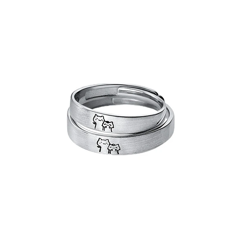 1 Paar Persoonlijkheid Kitten Paar Open Ringen Voor Vrouwen Mannen Verstelbare Vinger Ringen Romantische Liefhebbers Anniversary Sieraden Geschenken