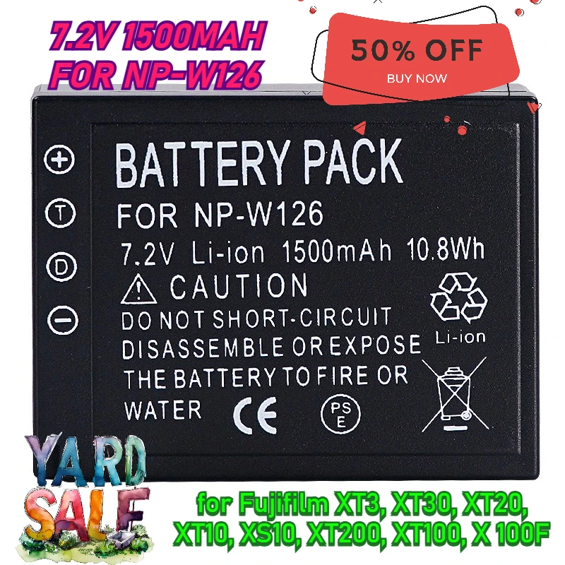 

7.2V 1500MAH NP-W126 Battery for Fujifilm XT3 XT30 XT20 XT10 XS10 XT200 XT100 X100F Camera Batteries
