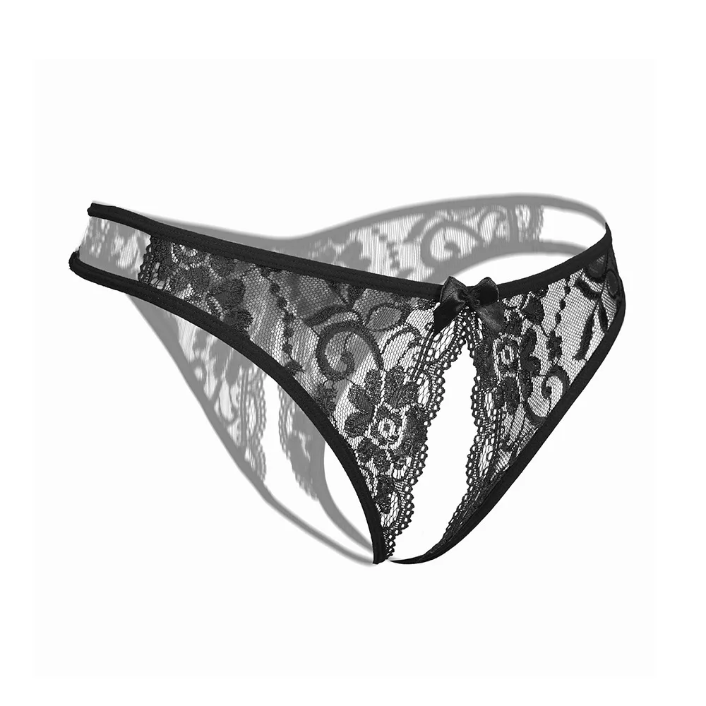 Women's Sexy V-Shape Cut Lace Panties Transparent Non-Slip Open Front Lingerie Underwear for Seductive Charm