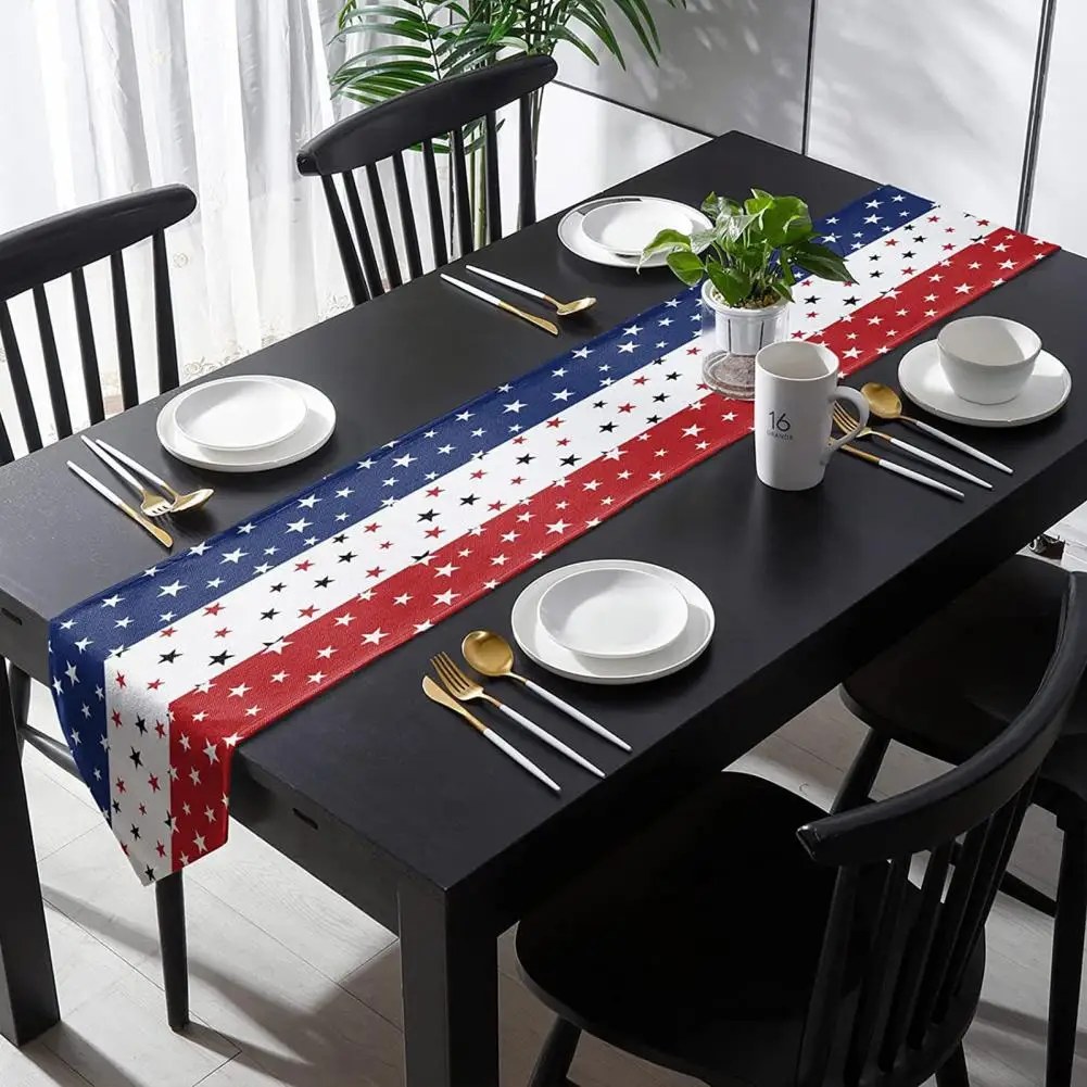 Hand Washable Table Runner 250th Anniversary Table Decor 4th of July Table Runner Patriotic Stars Stripes Decoration American