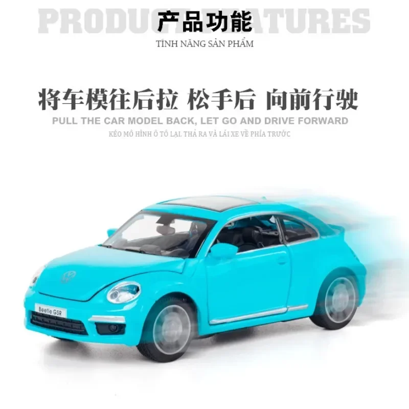 1:32 Volkswagen Beetle Alloy Car Model Diecasts & Toy Vehicles Simulation Sound And Light Pull Back Car Toys For Children Gifts