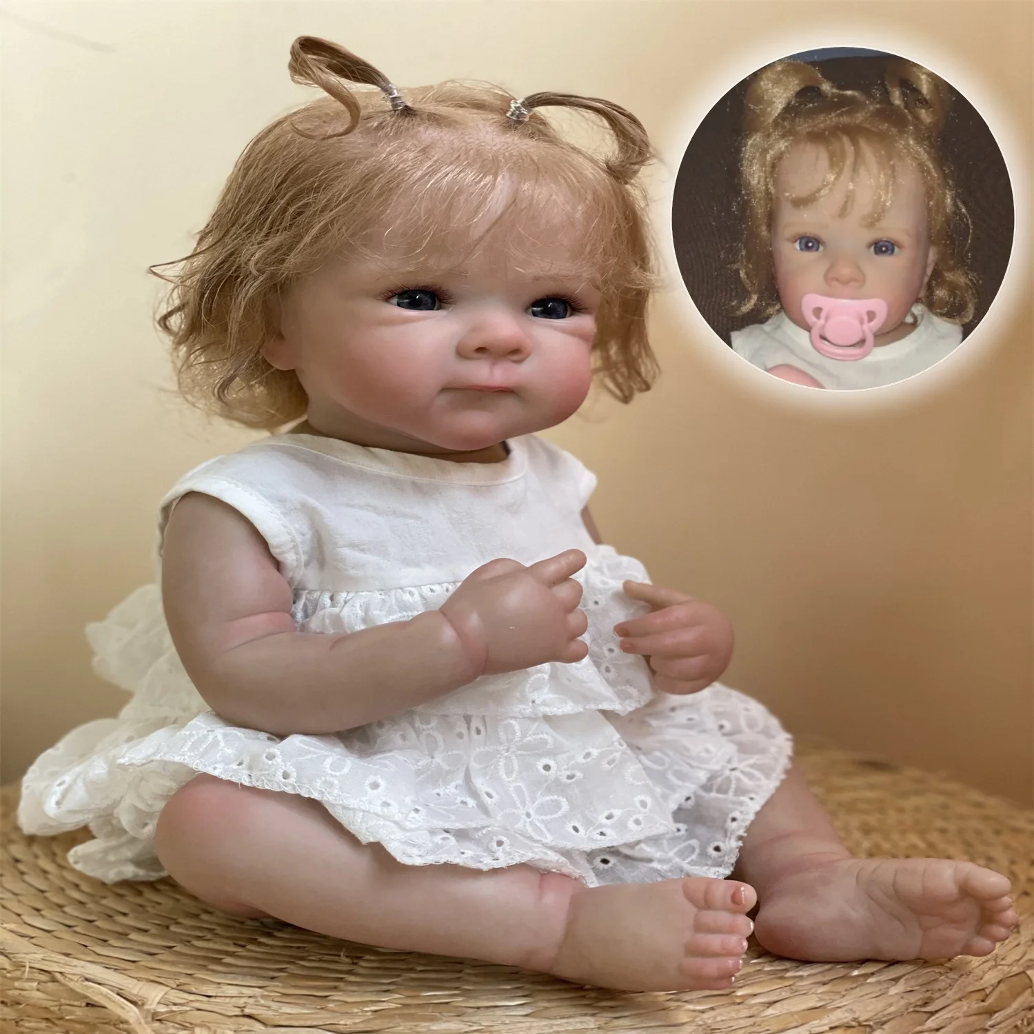 Attyi 45CM Cute Open Eyes Bettie Full Body Vinyl Girl Doll With Rooted Hair Handmade Waterproof Lifelike Realistic bebe reborn