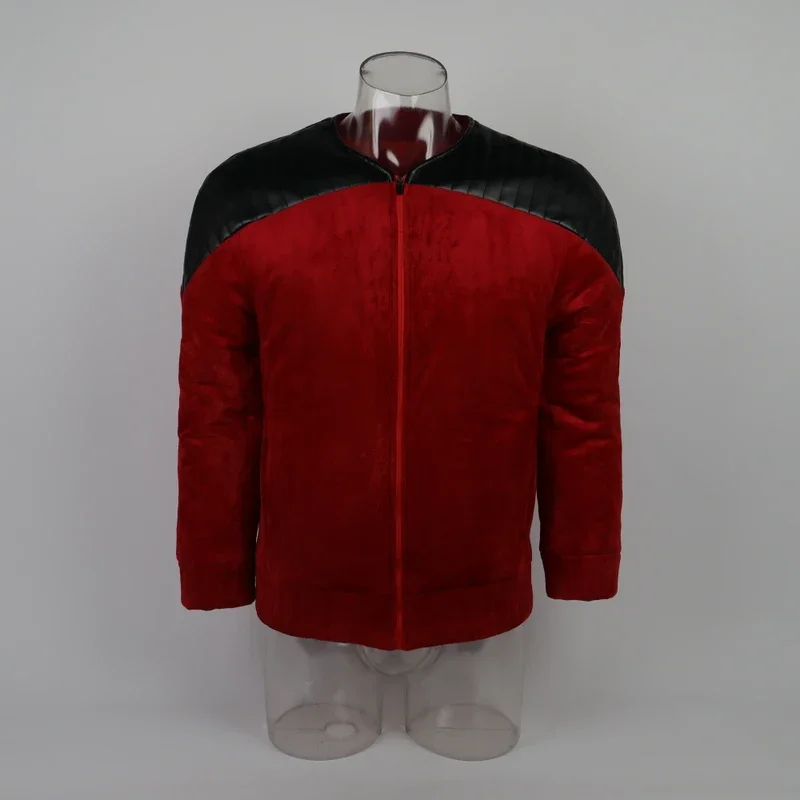 Star The Next Generation Rek Captain Picard Duty Uniform Jacket TNG Red Costume Man Winter Coat Warm Cosplay Costume Prop