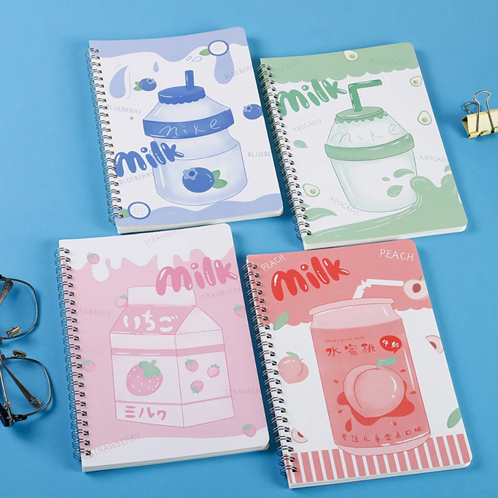 A5 1Pcs Binder Spiral Coil Book Cute Cartoon 60Sheet Thicken Notepad Notebook Student Learning Korean Stationery School Supplies