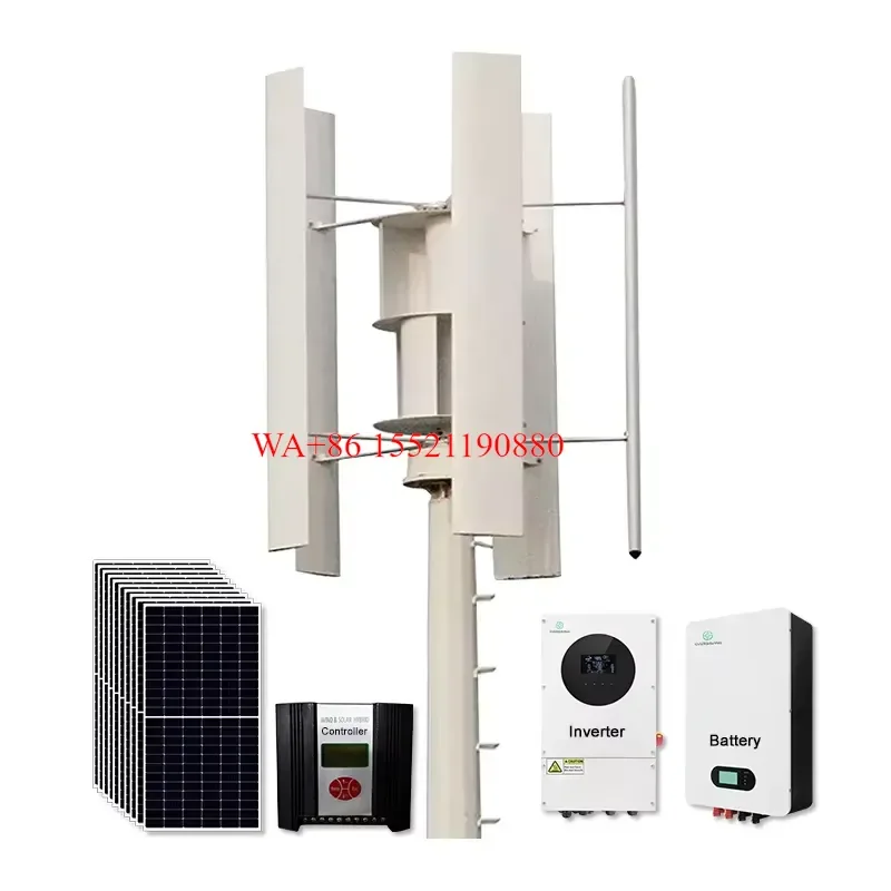 WMWMNU For 300W 500W 1KW 2KW 3KW 5KW 10KW Hybrid Solar Energy Generator Vertical Axis Wind Power System Wind Turbine