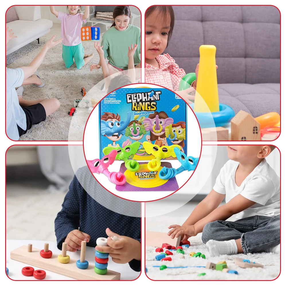 Elephant Rings Toy Beautifully Rings Tossing Game Kids Party Favor Toys