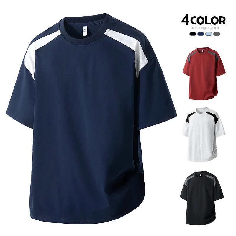 

Fashion Patchwork T Shirt for Men Running Football Training Men's Clothes Summer Casual Mens Sports T-Shirts Tops Plus Size