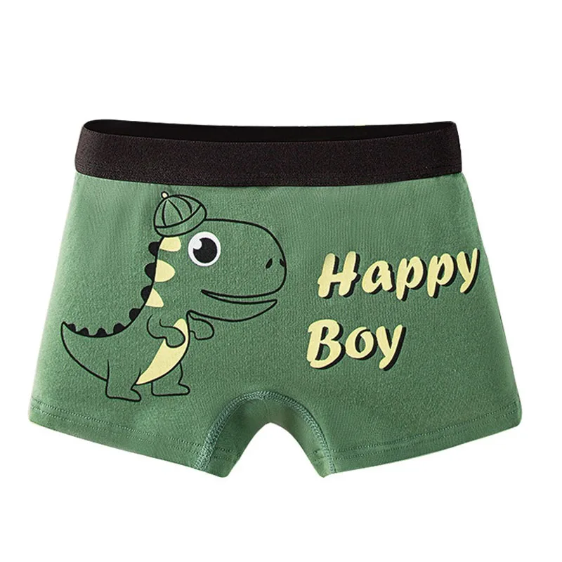 4Pcs Boys Cotton Boxers Panties Cartoon Dinosaur Printed Kids Underwear Soft Children\'s Underpants Shorts Teenager Panties 2-14Y